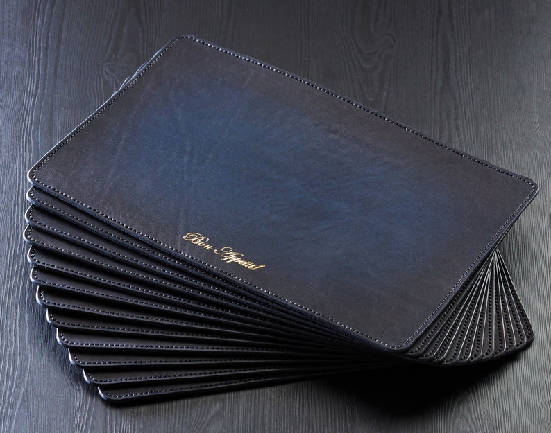 Set of Leather Placemats Kitchen Decor Kitchen Organization Etsy