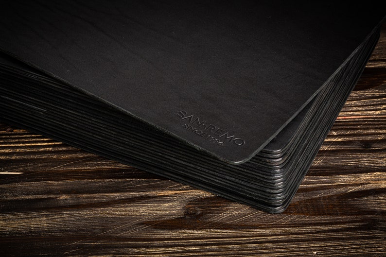 Set of Black Leather Placemats as Charger Plates for Home Etsy