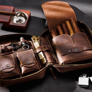 Travel cigar case personalized by your design | New Collection 2025 by Mureli |Special collection for cigar aficionados | Leather cigar case