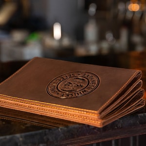 Couverture de menu de restaurant en cuir personnalisée pour 8,5 x 11 feuilles avec votre logo couverture de menu couverture de menu dossier de menu