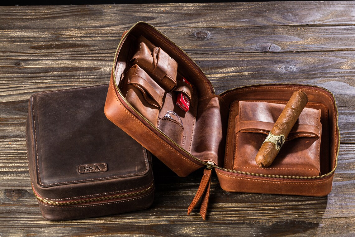 Personalized leather cigar case Gift For Men cigars Etsy