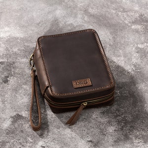 cigars accessories for men Personalized leather cigars case for trip The case is suitable for all types of cigars image 10