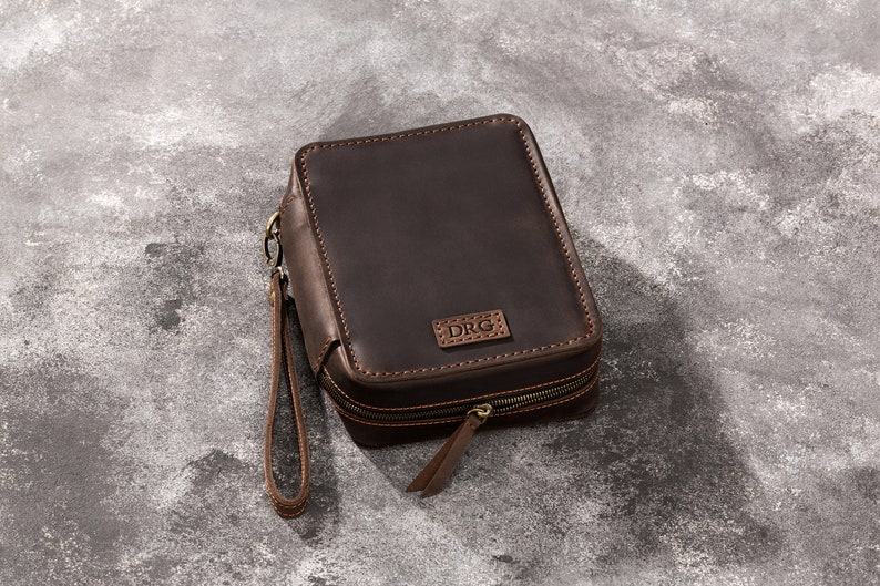 cigars accessories for men Personalized leather cigars case for trip The case is suitable for all types of cigars image 10
