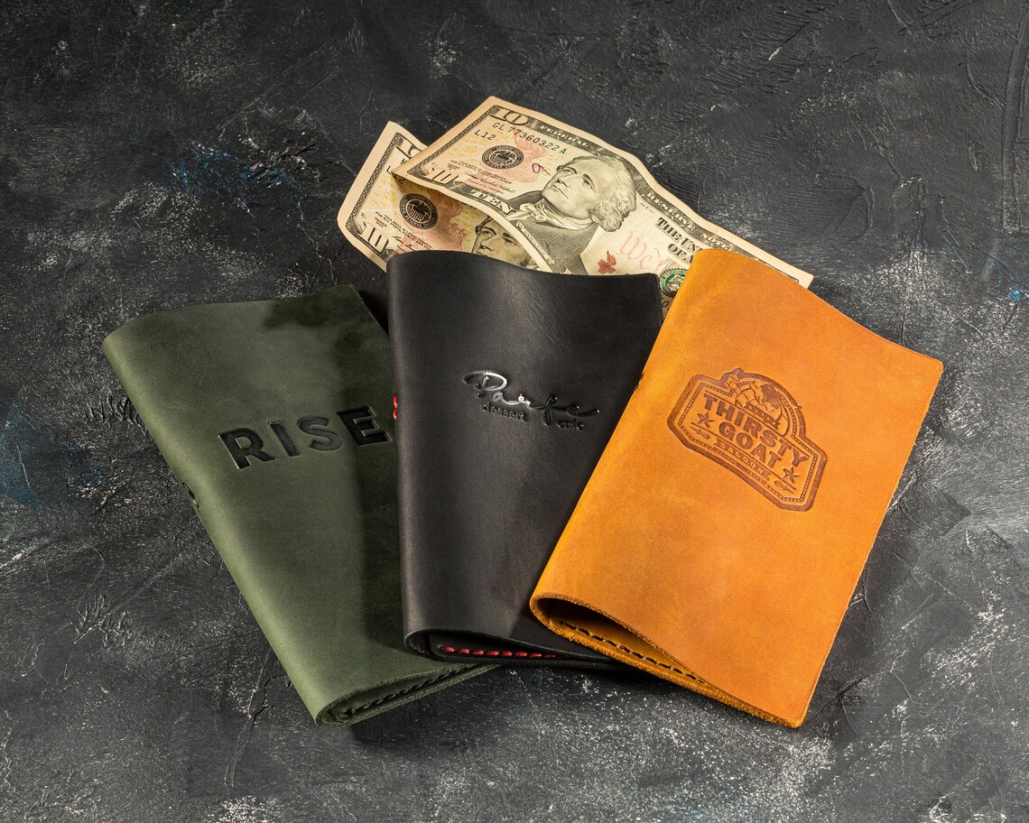 Leather check presenter bill holder leather check holder Etsy