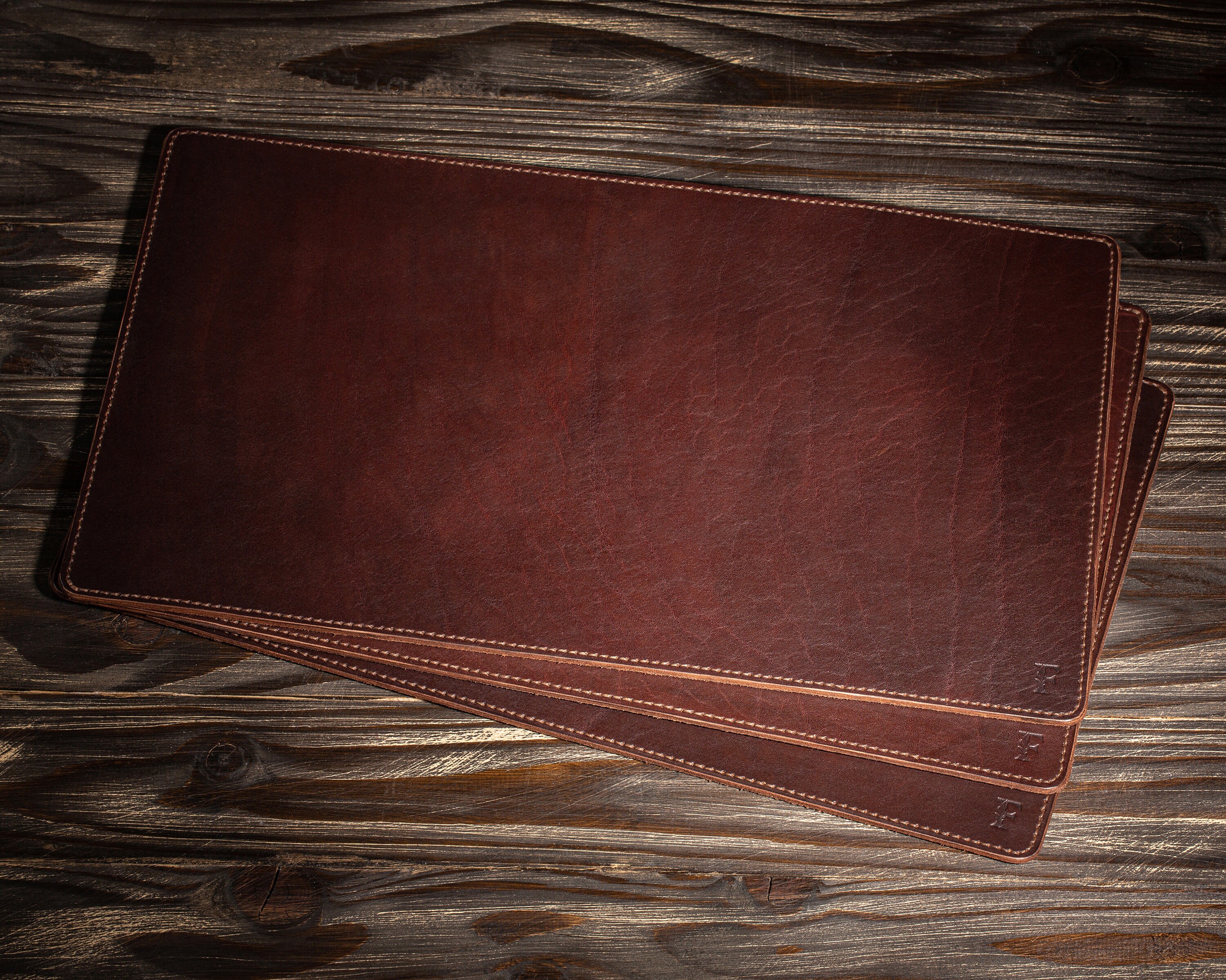 Brown leather desk mat for home decor dine mats for table Etsy