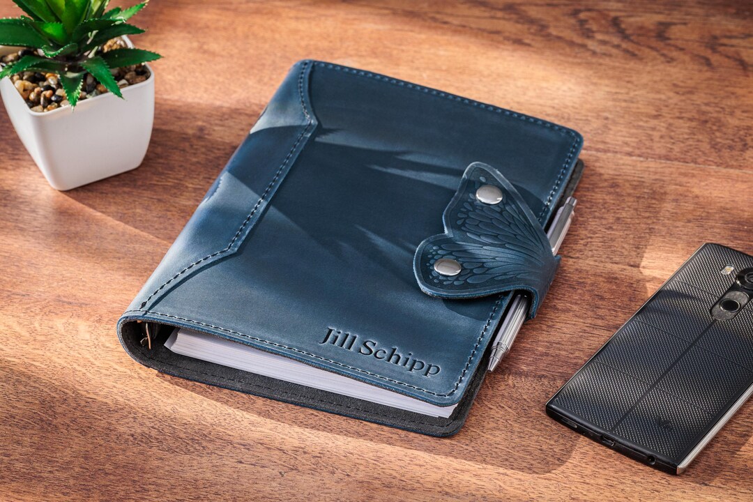 A5 Leather Planner • Refillable Notebook With Butterfly-shaped Clasp ...