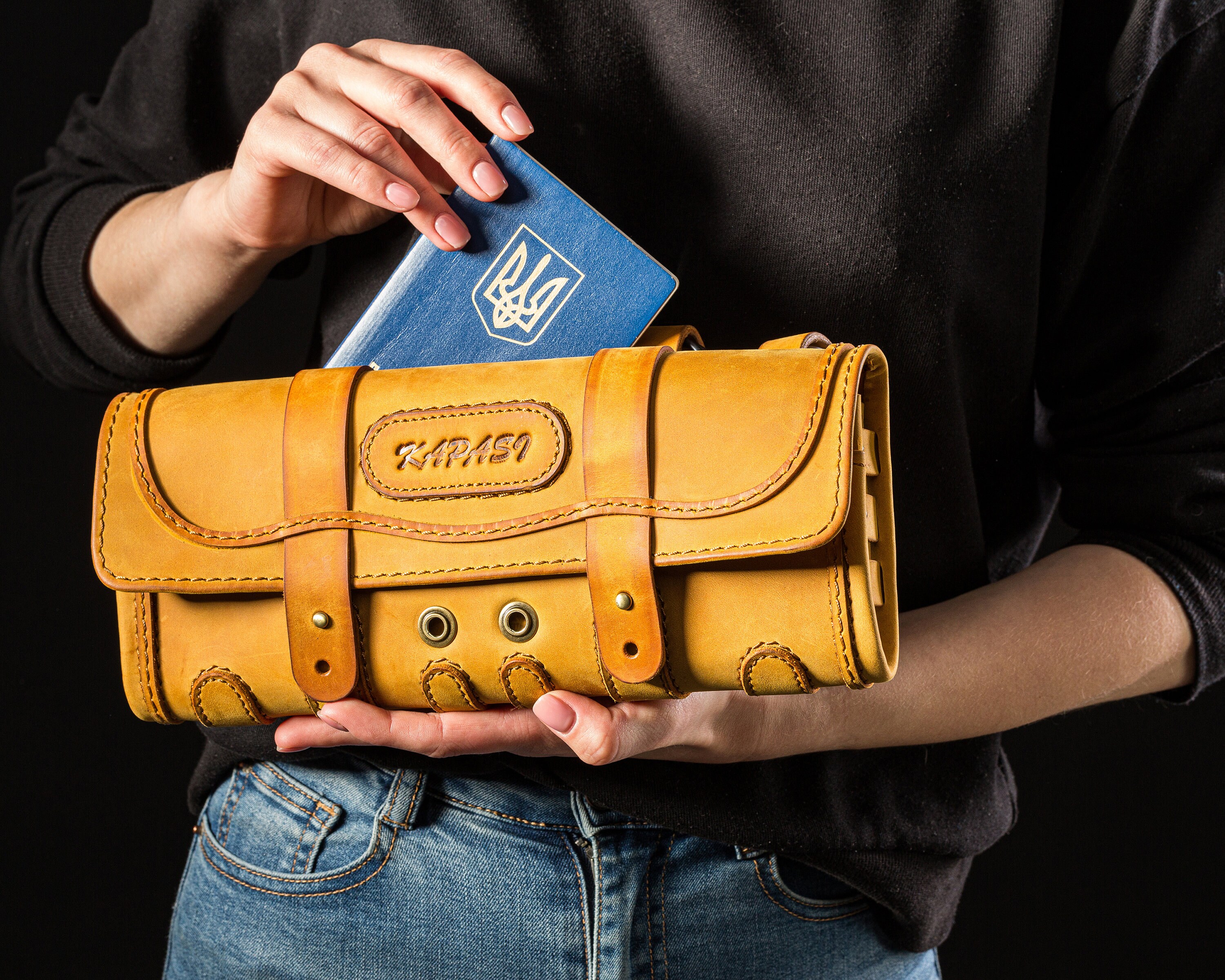 Leather travel bag charger power bank leather travel organizer Etsy