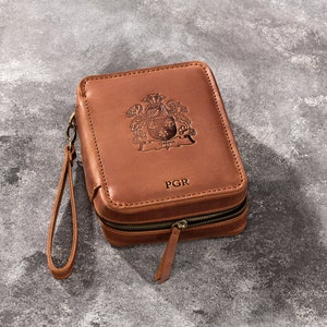 cigars accessories for men Personalized leather cigars case for trip The case is suitable for all types of cigars image 3