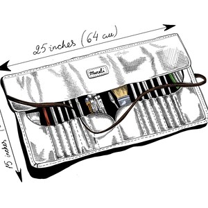 Brush Roll Up Organizer in Leather | Artist Tool Case for Professional Painters | Durable Holder for Art Brushes | Handmade by Mureli image 3