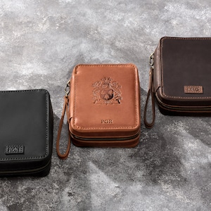 cigars accessories for men Personalized leather cigars case for trip The case is suitable for all types of cigars image 9
