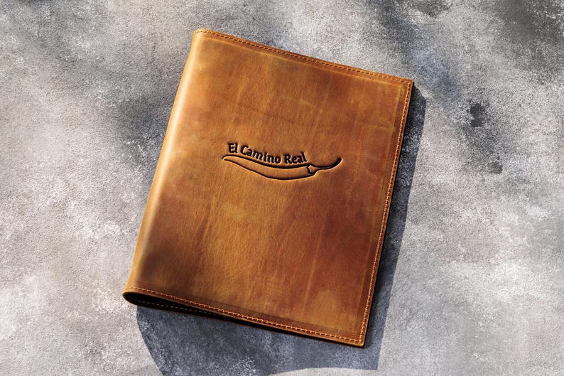 Luxury Leather Binder with Metal Rings | Custom Logo | Letter Size Document Folder | Executive Gift for Company or Hotel image 1