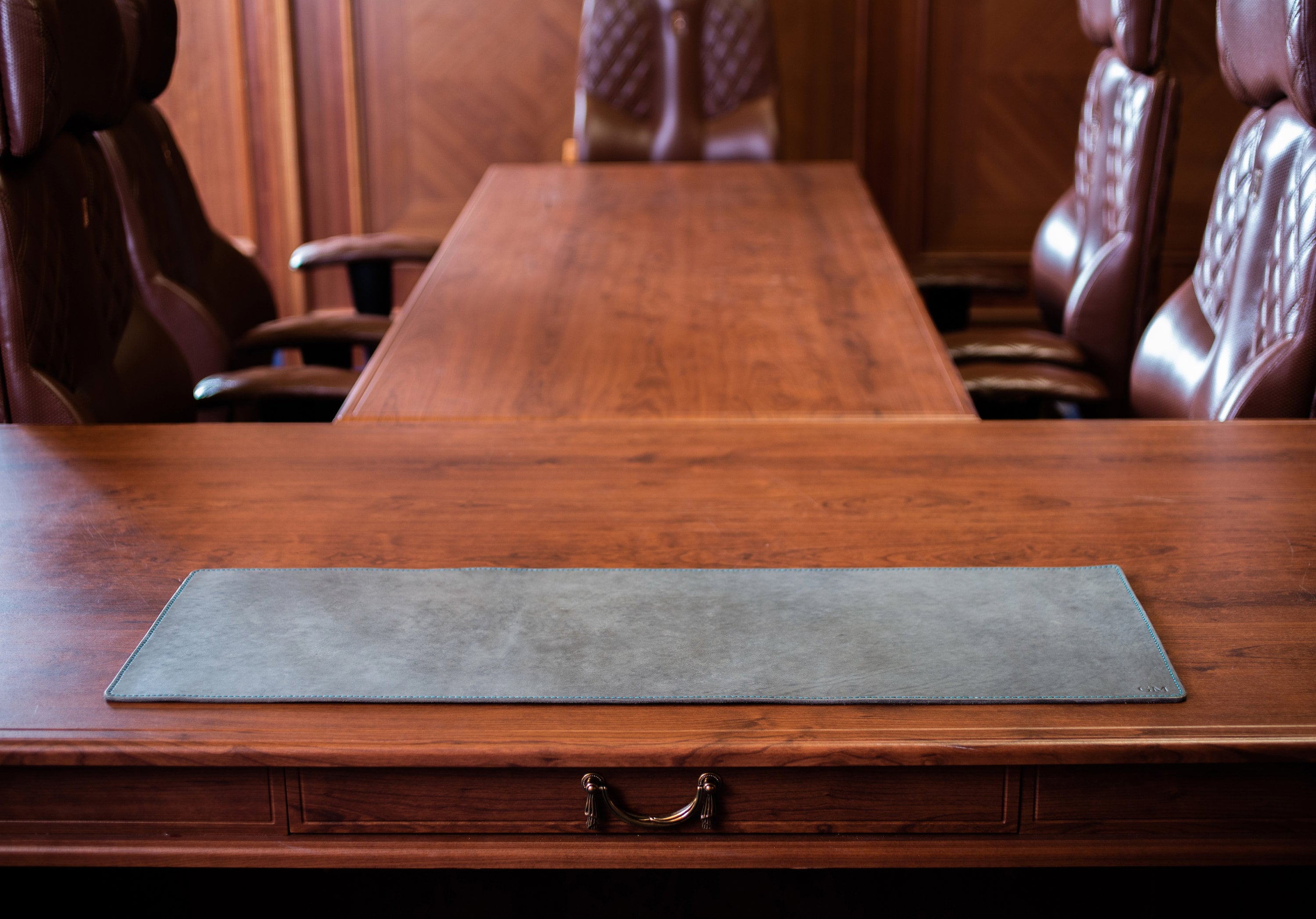 Thick Leather Desk Mat Extra Large Gray Desk Blotter Genuine Etsy Australia