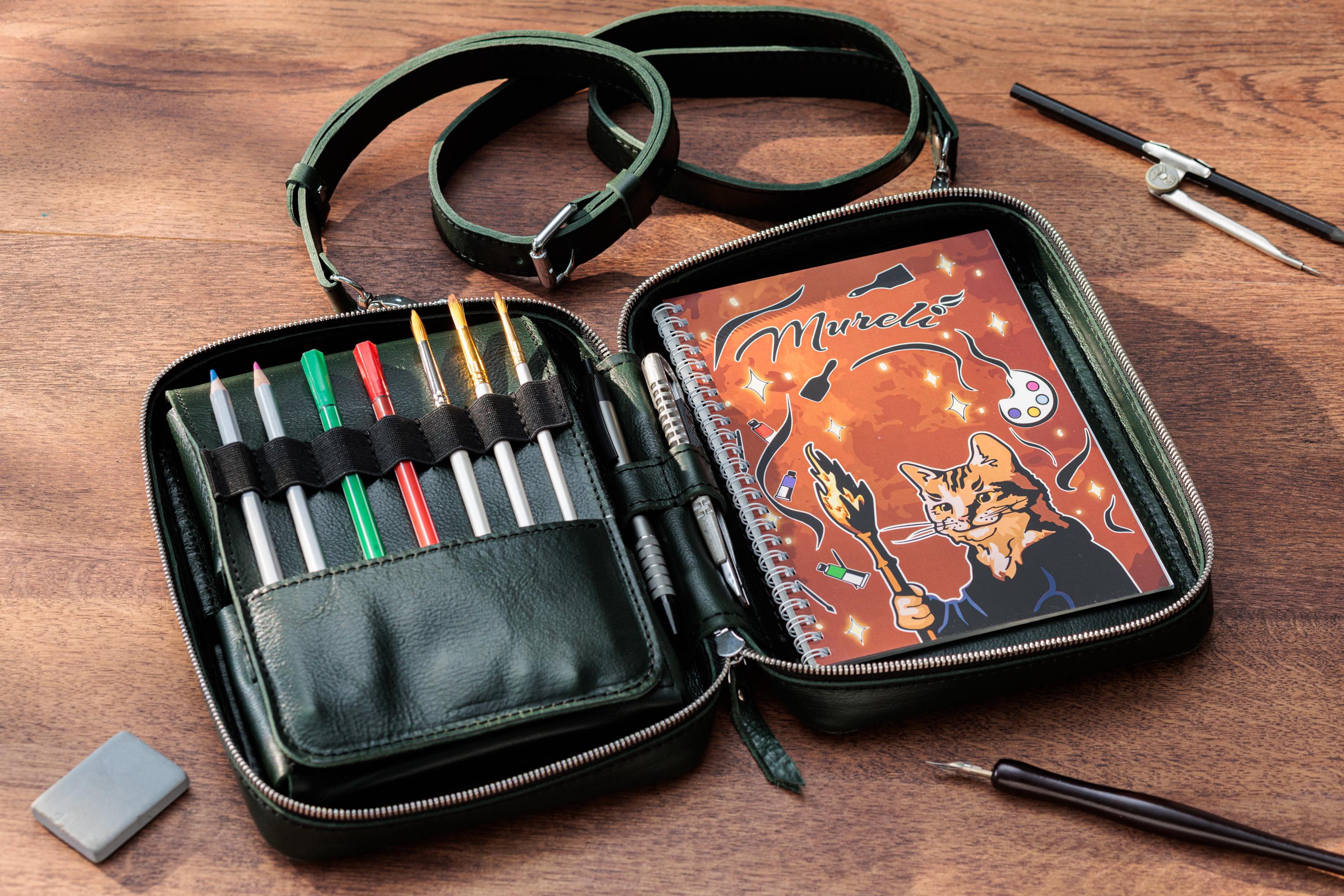 レザーアーティストキットバッグ | 旅行用スケッチブック