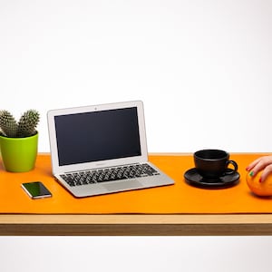thcick 4 mm extra large leather desk mat orange HIGH QUALITY desktop laptop * mousepad * table mat * desk blotter * pad