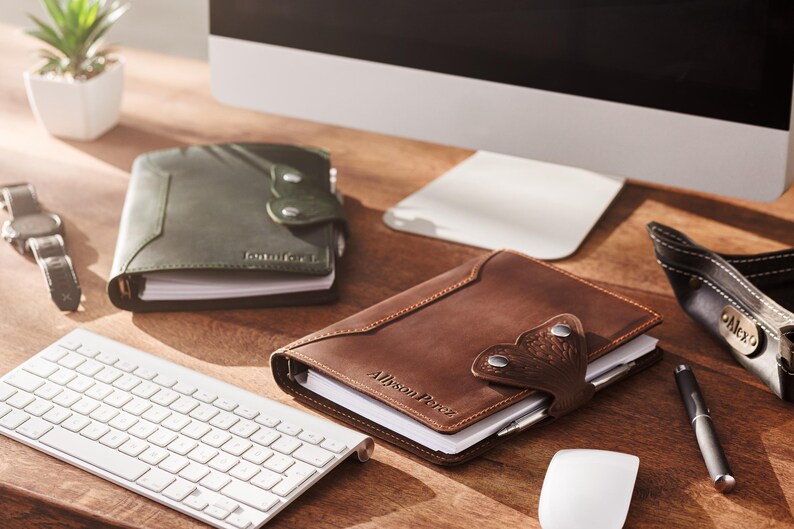 A5 Leather Planner • Refillable Notebook With Butterfly-shaped Clasp ...