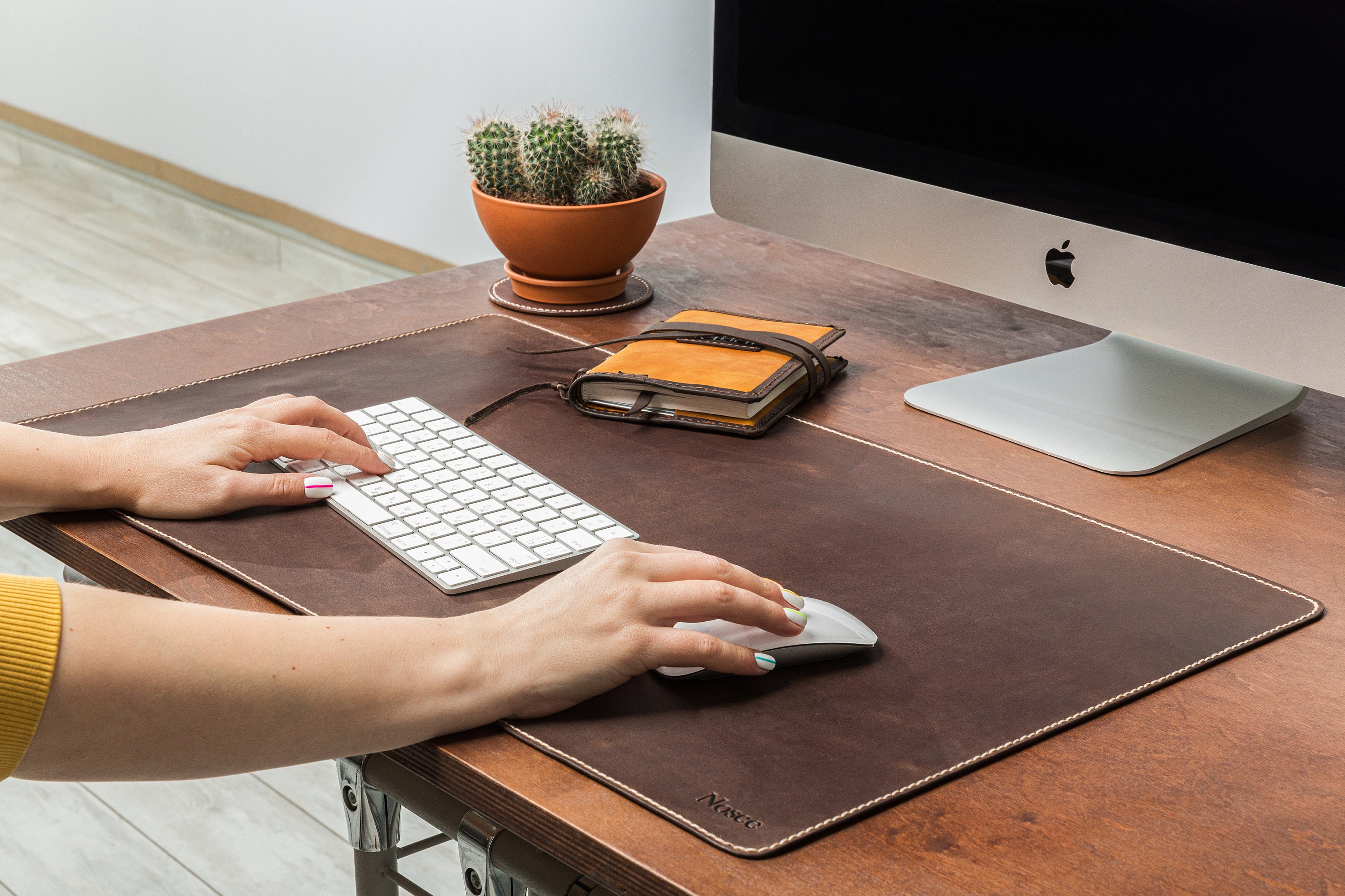 Personalized Leather Desk Mat Laptop Mat for Husband Mouse Pad Etsy