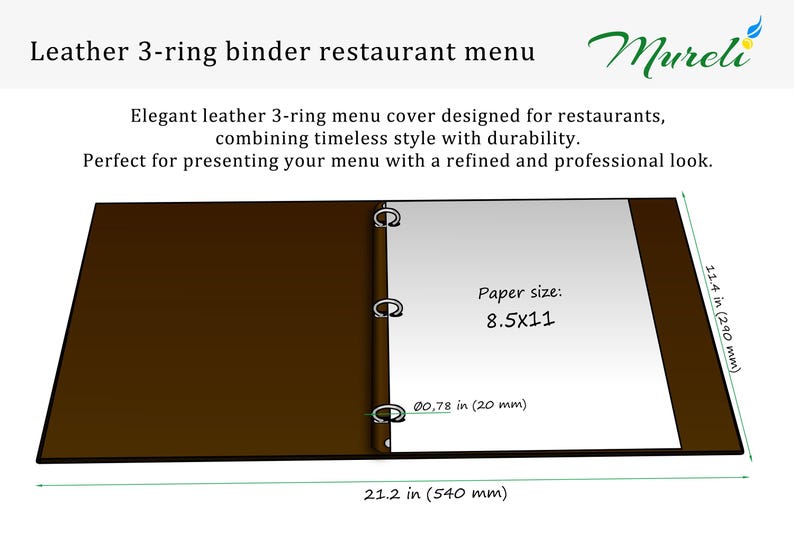 Leather 3 Ring Menu Binders Bulk | Custom Restaurant Menu Covers ...