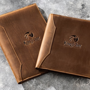 Okładka menu restauracji z Twoim logo | Skóra naturalna | Oferujemy również różne kolory skóry * Segregatory 3-ringowe * Śruby