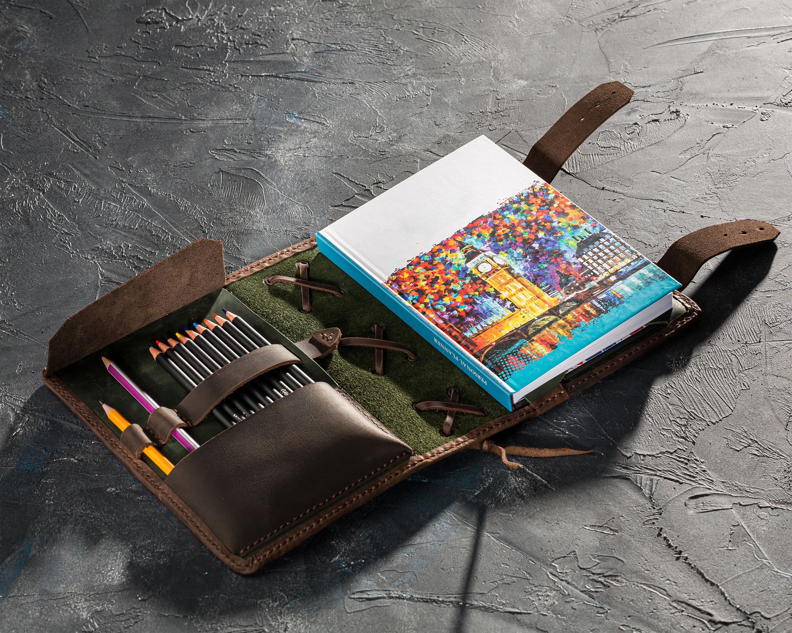Personalised Titanium Mechanical Pencil, Holster and Sketchbook or Journal  Set