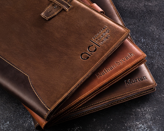 Personalized Leather Padfolio Leather Portfolio Cover Leather 