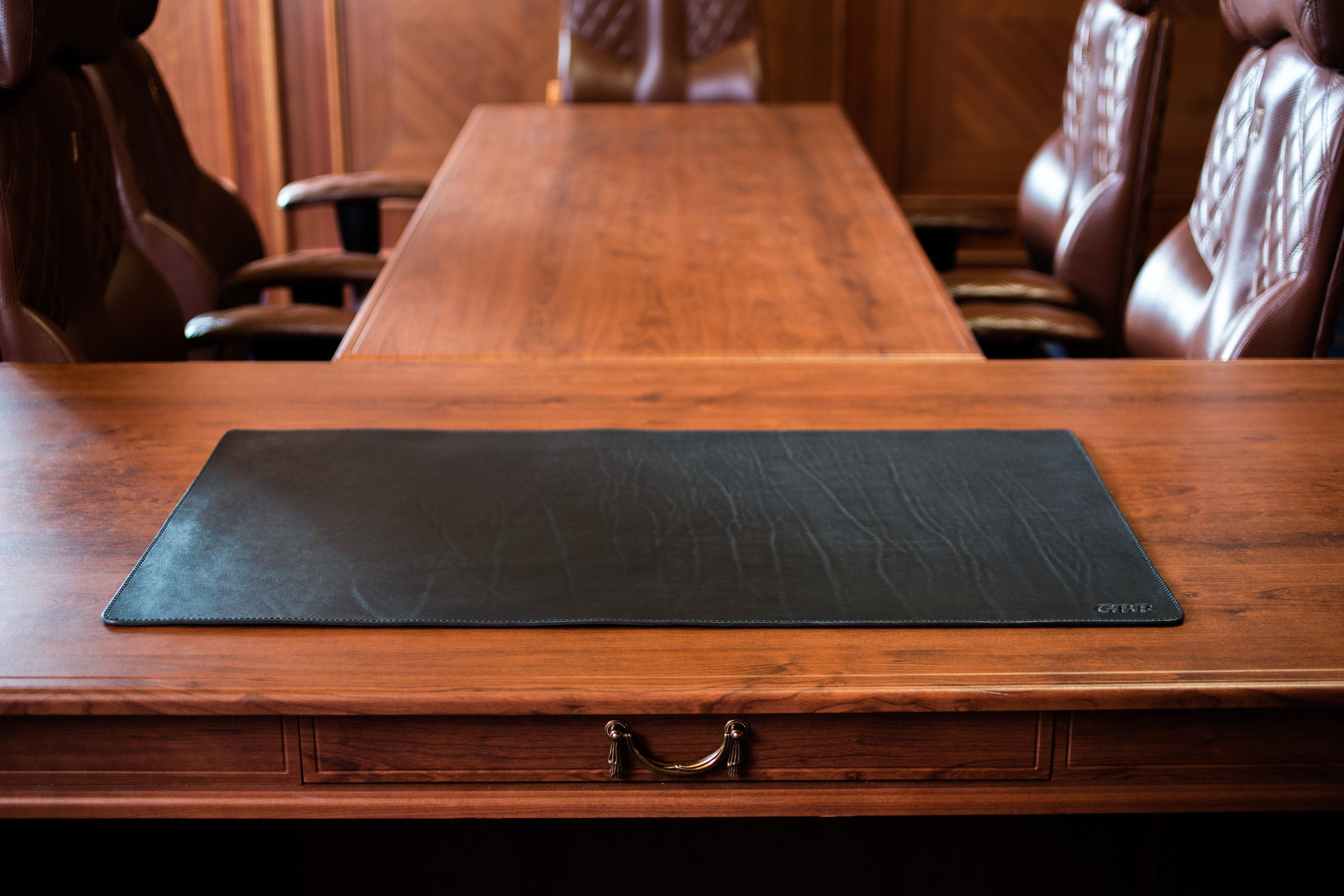 Black Thick Leather Desk Blotter Custom Small or Extra Large - Etsy