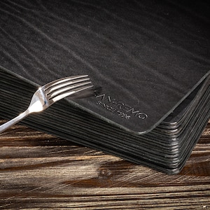 set of leather placemats for solid wood desk * dinning table set * dinning room table * antique desk * nightstand