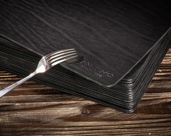 Black Leather Placemats Set of 4 or 6 or8 Large 4mm Thick Dining Table Mats 46x34cm Modern Non Slip Tableware for Restaurant Conference Gift