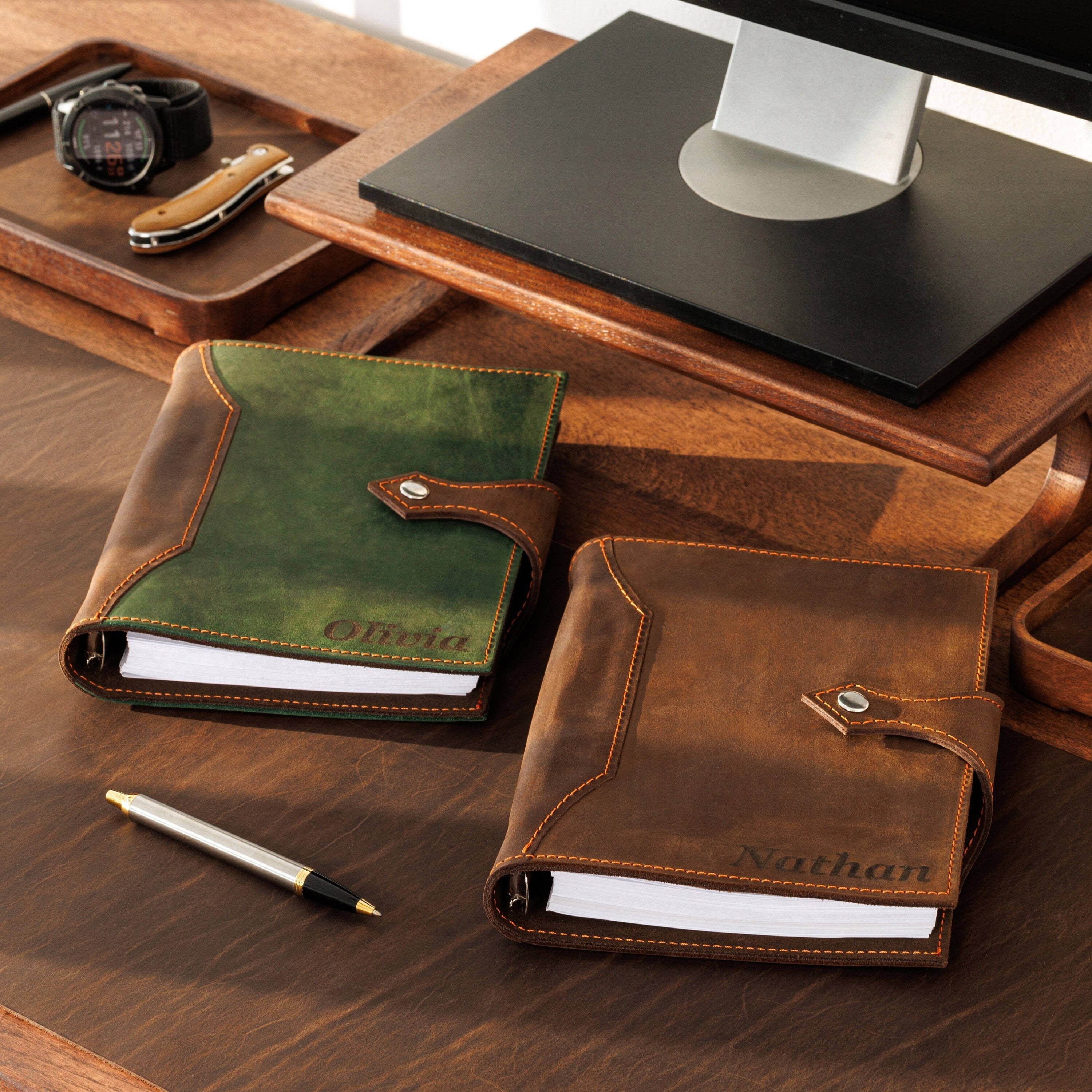 Leather Binder Notebook | Personalized Gift for Mom | 6-Ring Planner Journal | Mother’s Day Gift | Journal Binder Rings |Refillable Notebook