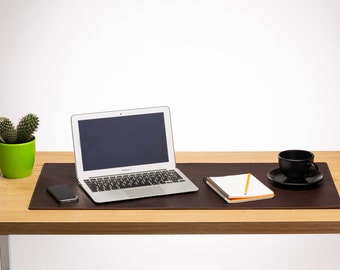 Hand Stitched Leather Desk Pad – 4mm Thick Mouse Mat, Extra Large Options, Personalized Anniversary Gift for Husband or Dad