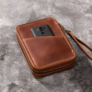 cigars accessories for men Personalized leather cigars case for trip The case is suitable for all types of cigars image 4