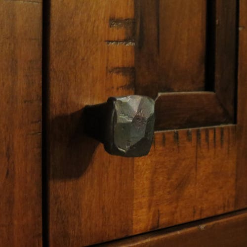 9 Rustic Hand Hammered Square Knob Drawer Pull Etsy
