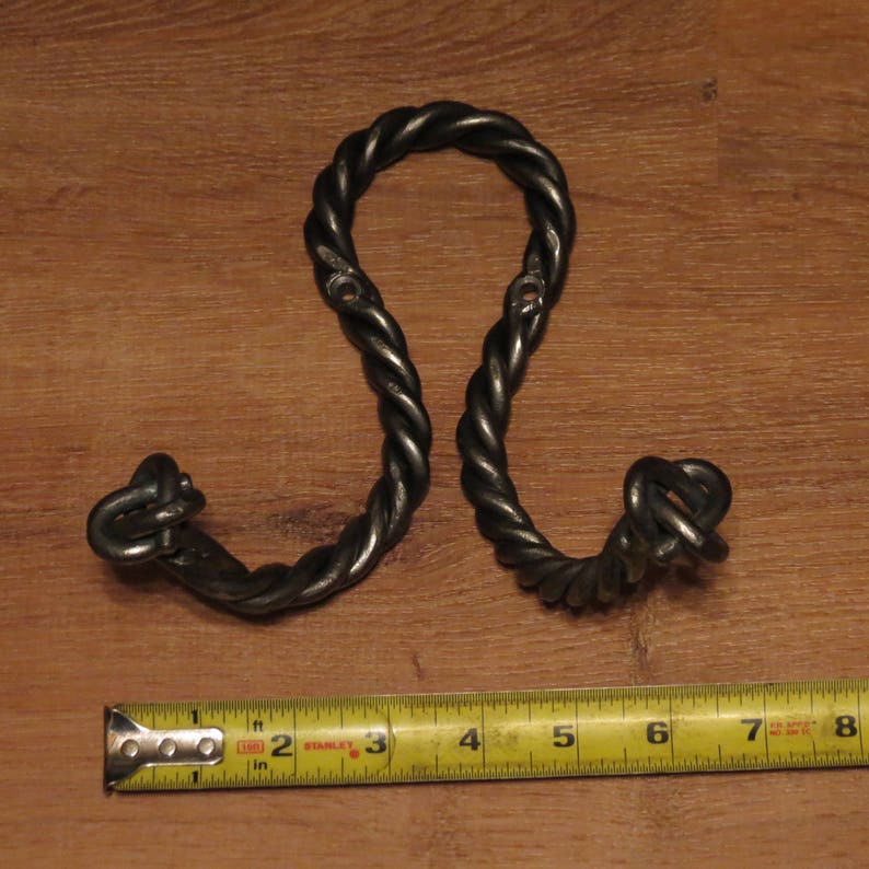 Wrought Iron Rope Double Hook Etsy