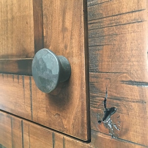 Rustic Hand Forged Hammered Large Round Knob