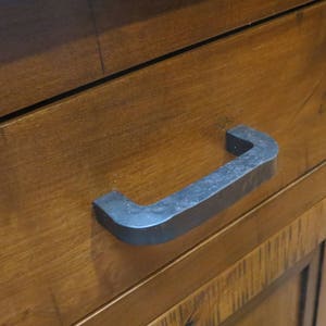 Hand Forged 6" Rustic Square Bar Drawer Pull Handle