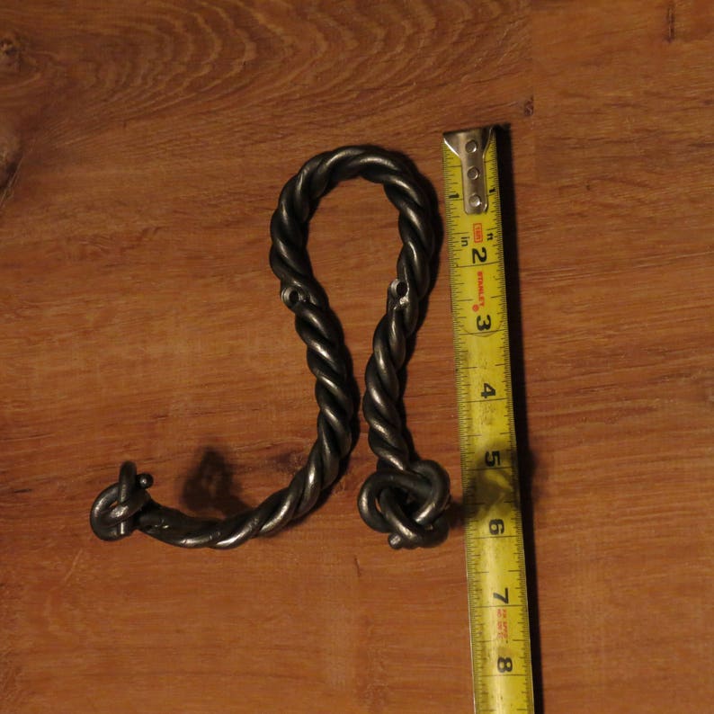 Wrought Iron Rope Double Hook Etsy