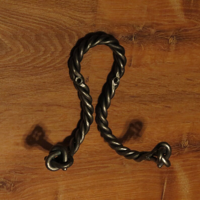 Wrought Iron Rope Double Hook Etsy