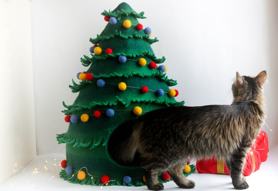 Lit De Chat Caverne De Chat Arbre De Noel Feutre De Maison Etsy Lit De Chat Caverne De Chat Arbre De Noel Feutre De Maison Etsy