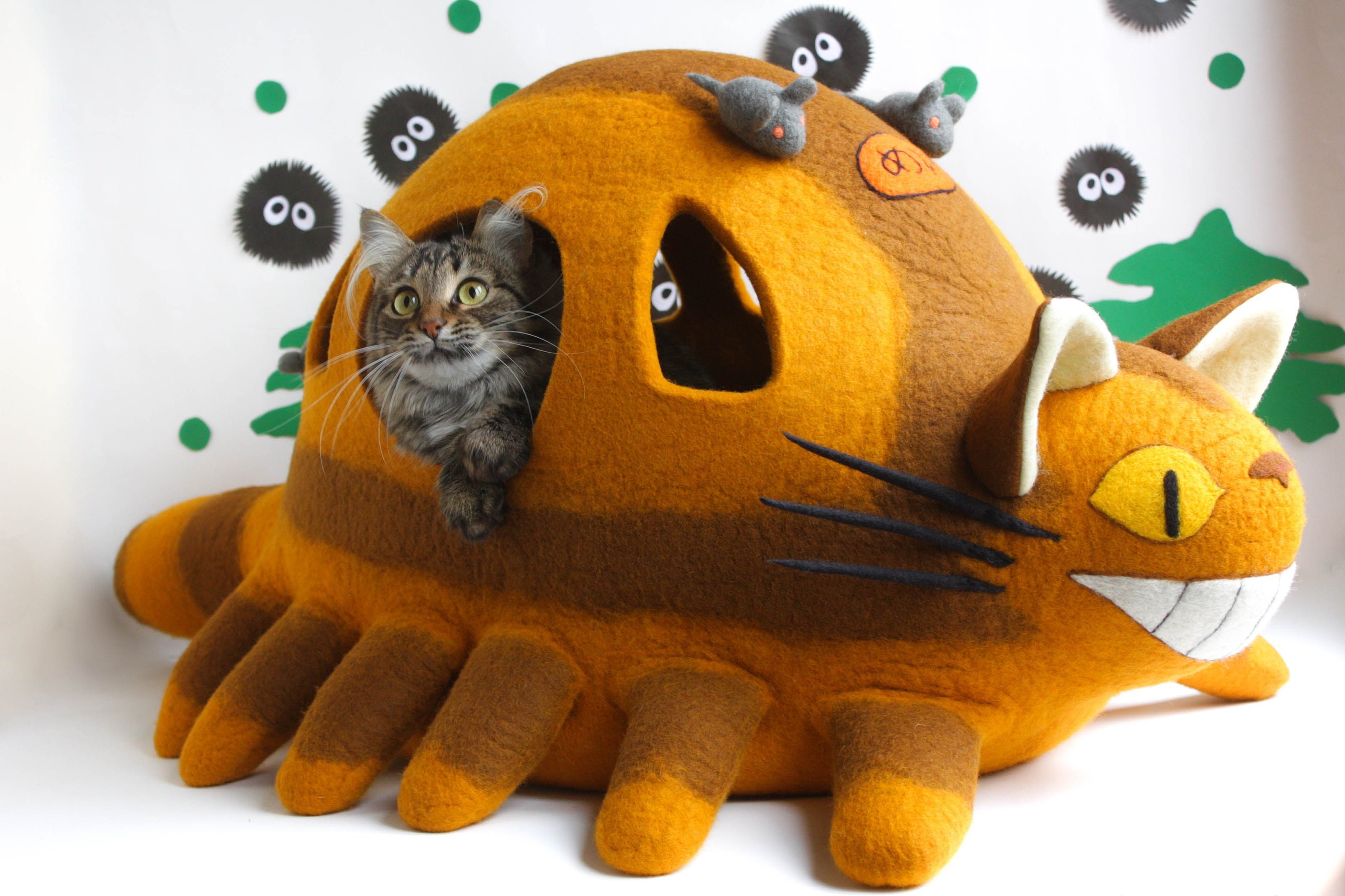 Cat Bed Catbus Cat Cave Nekobasu Cat House Totoro Felted Etsy Uk