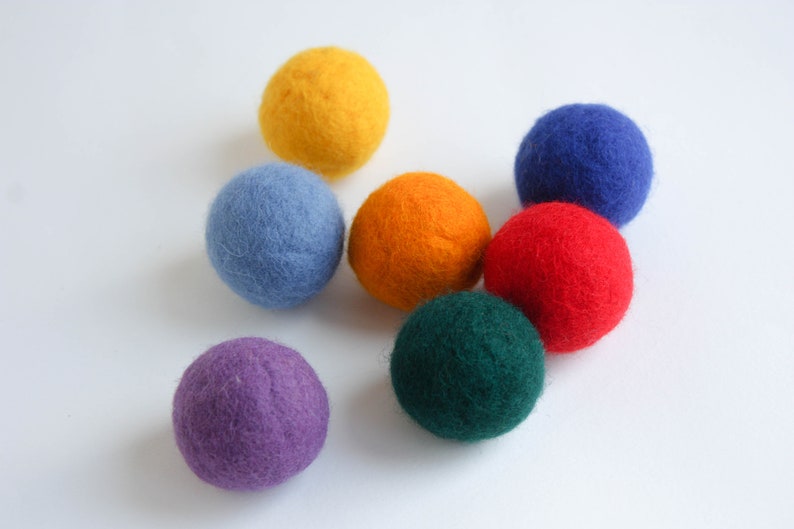 Cat Toy Felted Cat Balls Rainbow Wool Balls Handmade Etsy