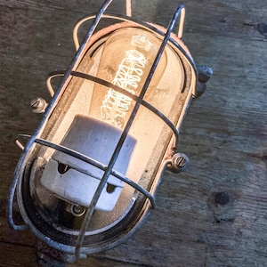 Vintage Bunker Bulkhead Industrial Lamp