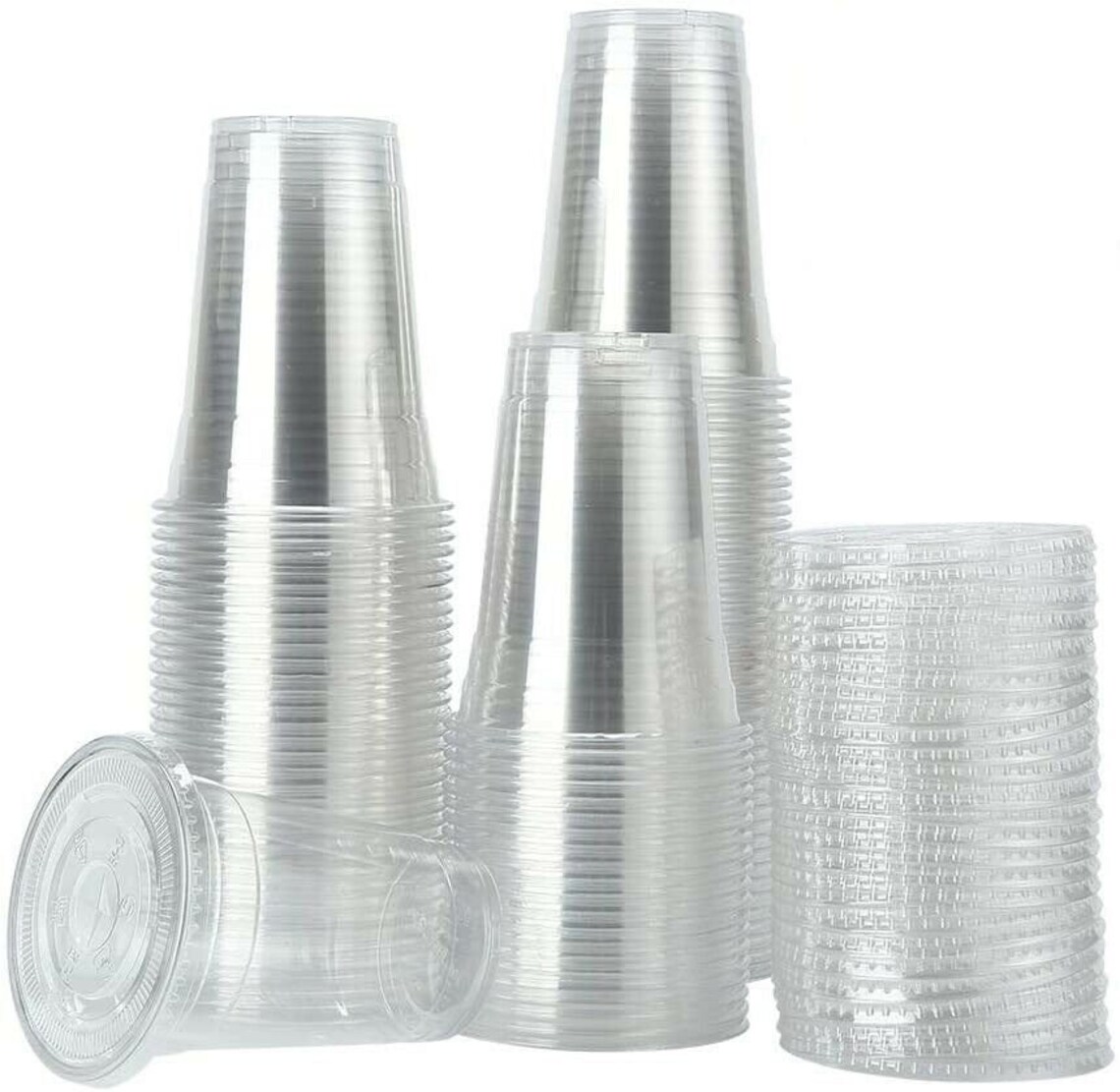 Disposable Plastic To Go Cups with Flat Lids and Straws Etsy