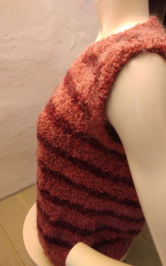 Vintage Bespoke Hand knitted short sleeved jumper… - image 1