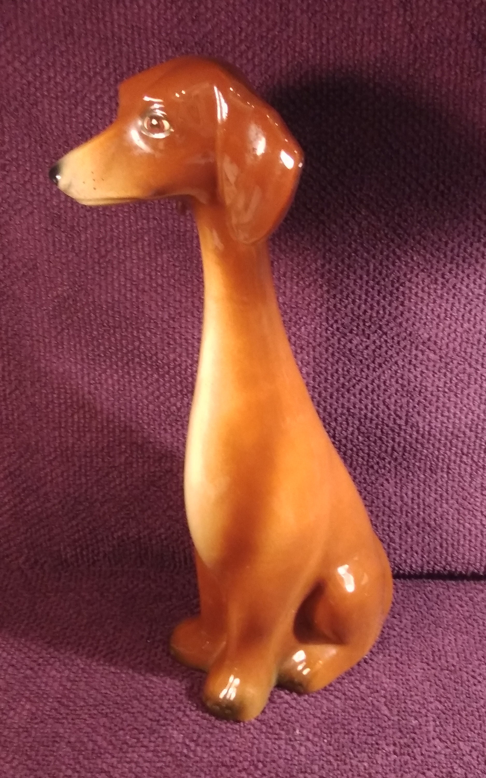 Vintage Jema Holland Ceramic Long Neck Dachshund/sausage Dog 