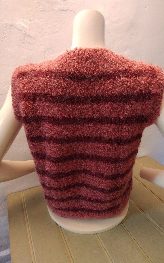 Vintage Bespoke Hand knitted short sleeved jumper… - image 4