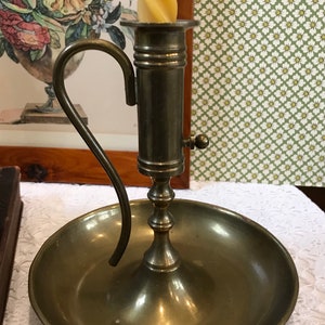 Vintage Brass Candlestick with Handle