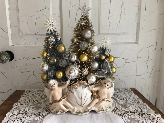 Vintage Inspired Christmas Decor In Gold Silver And White Etsy