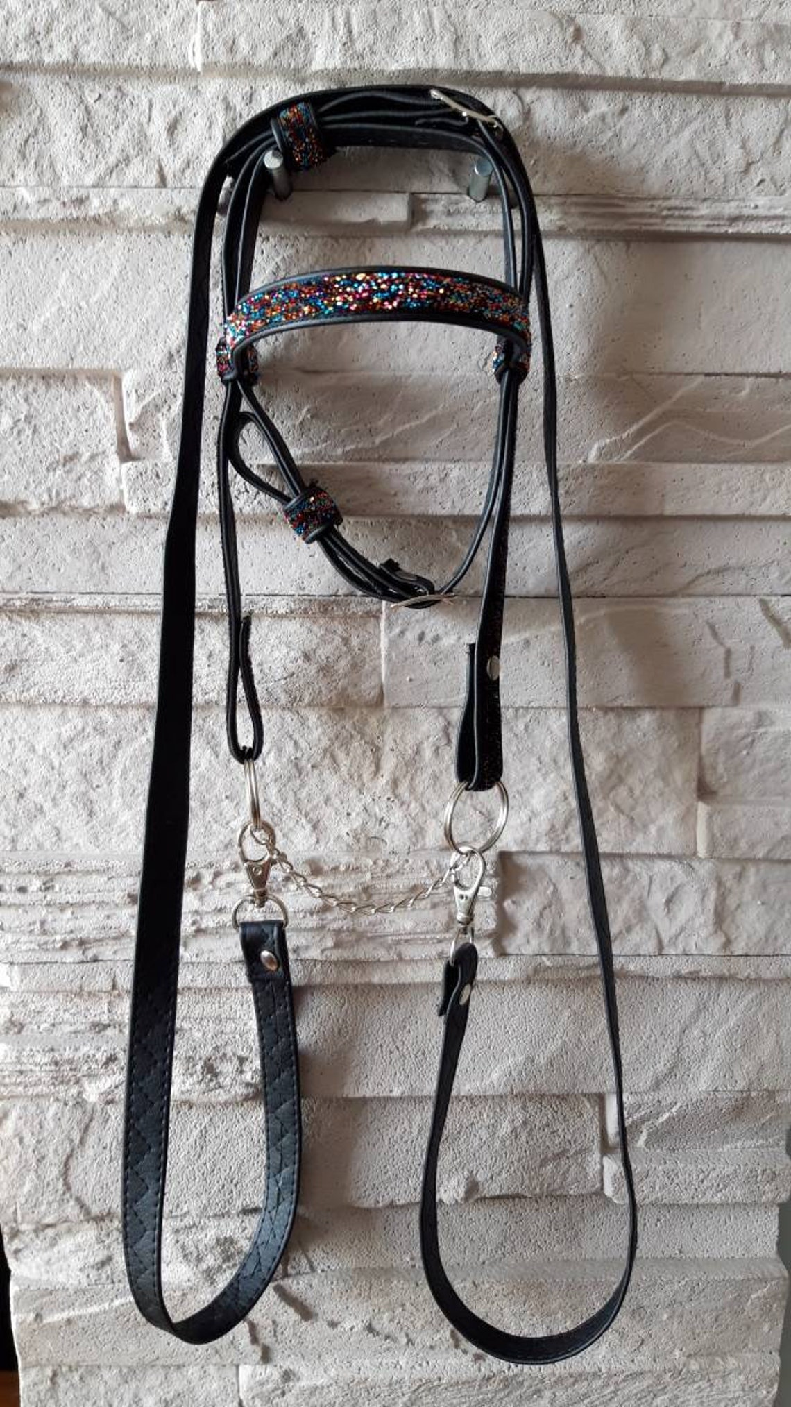Steckenpferd Hobby Horse Trense mit Zügel Glitzer Etsy