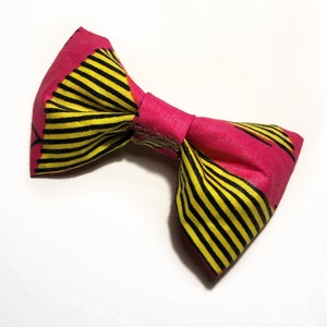 African Ankara Print / Pink Girls Hair Bow / Summer Hair Bow / Baby Headband / Girls Hair Clip