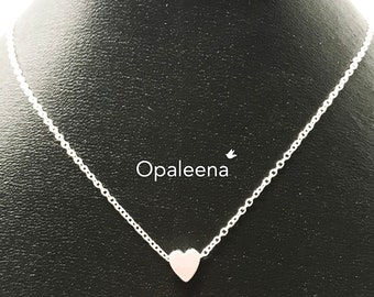 Stylish silver necklace with heart pendant friendship necklace girlfriend gift minimal silver thin chain love necklace minimal jewellery