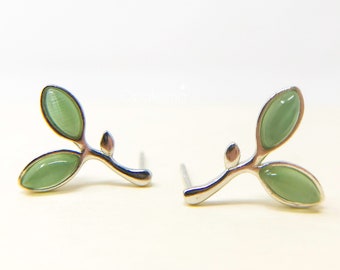 Silver Minimalist Leaf Earrings | Handcrafted Jewelry